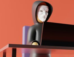 hacker typing on a laptop lego style